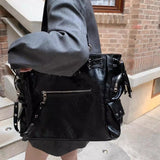 Daiiibabyyy  Streetwear Punk Vintage Rivet Shoulder Bags Y2k Aesthetic Fashion Office Lady Women's Handbags Korean High-capacity Underarm Bag