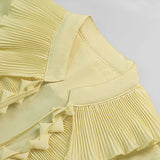 Daiiibabyyy  2025 Elegant Sexy Chiffon Summer Tops Pleated Ruffles Trim V-neck Long Sleeved Sheer Loose Shirts Blouse Holiday Streetwear