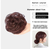 DAIIIBABYYY  -  Women's Low Bun Hair Wig Fake Hair Circle Twist Hair Pack Ancient Style Flower Bud Fluffy Hair Extension Real Human Hair
