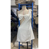 DAIIIBABYYY  -  2024 Summer Elegant One Shoulder Solid Mini Dress Women Sexy Spicy Girls Bra Sleeveless Backless White Robes Vacation Beachwear