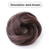DAIIIBABYYY  -  Women's Low Bun Hair Wig Fake Hair Circle Twist Hair Pack Ancient Style Flower Bud Fluffy Hair Extension Real Human Hair
