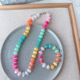 DAIIIBABYYY  -  boho summer beach Various Beads Multi-Colors Sarafina The Neutral Collection gemstone Agate opal Open Loop Necklace