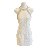 Daiiibabyyy  Bead neck three-dimensional flower dress women's summer temperament advanced sense improved cheongsam skirt