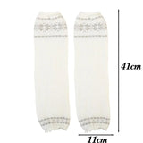 Daiiibabyyy  Korean Style Fair Isle Autumn Winter Snowflake Slouch Socks Women Girls Knitted Socks Leg Warmer Knee High Boot Cuffs Leg Cover