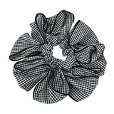 Daiiibabyyy  1 Pcs Ladies' Hair Scrunchies Korean Versatile Blue Plaid Flower Elastic Hair Bands Simple Versatile Hair Accessories For Girl