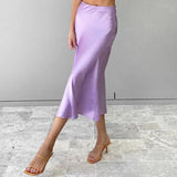 Daiiibabyyy  Master the Elegance! Solid - color, Versatile and Casual Fishtail Midi Skirt with Draping Effect, a Trendsetter.
