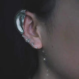 Daiiibabyyy  Punk Semicircular Cuff Earrings Clip On Earrings Women Mechanical Wrapped Ear Cuffs Ear Clip Earring Non Piercing Ear Jewelry