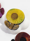 Daiiibabyyy  Vintage Acrylic Big Sunflower Brooches for Women Girls Fashion Flower Plants Brooch Lapel Pins Handmade Clothing Jewelry Gifts