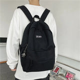 Daiiibabyyy Fashion Solid Color Man Canvas Backpacks Simple College Students backpack Teenage Girls High Quality Schoolbag Travel Laptop Bag