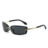 Daiiibabyyy  New Fashion Korean Y2K Sunglasses for Women Men Square Frameless Sun UV Protection Outdoor Sports Outfits Glasses Decoration