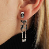 Daiiibabyyy New Halloween Skull Skeleton Drop Earrings Women Fashion Punk Charm Ghost Spider Web Dangle Earring Jewelry Gift
