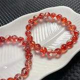 DAIIIBABYYY  -  10MM Natural Red Phoenix Feather Quartz Bracelet Reiki Gemstone Fashion Jewelry Halloween Fengshui Women Healing Gift 1pcs