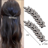 DAIIIBABYYY  -  2pcs Shiny Crystal Hair Clips Fashion Wheat Feathery Rhinestone Hairclip Broken Hair Tools Hairpins Wedding Headwear Accessory