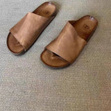 Daiiibabyyy  Comfortable Thick Bottomed Slip-On Sandals Women's Half Slip Birkenshoes Summer Outdoor Wear Couples Version Anti-Slip Slippers