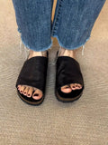 Daiiibabyyy  Comfortable Thick Bottomed Slip-On Sandals Women's Half Slip Birkenshoes Summer Outdoor Wear Couples Version Anti-Slip Slippers
