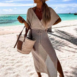 DAIIIBABYYY  -  Sexy Women Solid Tank Top Split Skirt Home Wear Sets Summer Hollow Out Loose Pullover Short Top Fashion Pyjamas Set Dropshipping