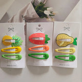 DAIIIBABYYY  -  3pc Fashion Cartoon Cute Fruit BB Hairpin Hair Clips for Women Girls Childs Gift Hair Accessories Party Holiday Ornament