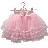 Daiiibabyyy  Pink Mesh Skirts for Sweet Girls Summer Bows Decoration Elastic Waist Lolita Style Cute Multilayered Skirt