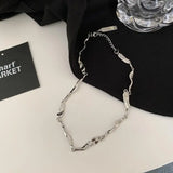 Daiiibabyyy  Irregular Minimalist Geometric Chain Splicing Clavicle Chain Men and Women Hip Hop Chilly Fashion Jewelry Necklace