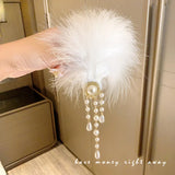 Daiiibabyyy  2Imitation White Swan Feather Hair Clips Elegant Ballet Headwear Bride Hair Accessories Sweet Princess Hairclips for Women Girls