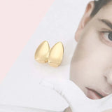 Daiiibabyyy  Stainless Steel Double Hollow Teeth Cap for Women Men Punk Hip Hop Gold Color Geometric Smooth Star Dental Grillz Couple Jewelry