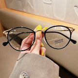 DAIIIBABYYY  -  Round Eyeglasses Women Men Computer Anti Blue Light Glasses Frames Transparent Optical Fake Eyeglass Student Myopia Frame Oculos