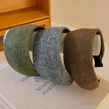 Daiiibabyyy  Vintage Striped Headband Women Wide-Brimmed Multi-Functional Hair Hoop with Teeth Versatile Fashion Hair Accessories for Party