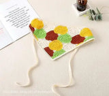 Daiiibabyyy  Women's Headscarf Dopamine French Mint Mambo Style Knitted Flower Triangular Headscarf Country Style Seaside Photo Girl Headband