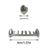 Daiiibabyyy  Hip-Hop Zircon little Tiger Tooth Dressing Accessories, Hip-Hop Rap Style, Suitable For Both Men And Women, Holiday Party Gifts