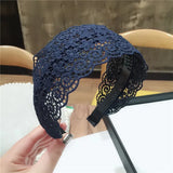 DAIIIBABYYY  -  Fashion Women Lace Hairbands Wide Hair Hoop No-slip Lady Flower Hollow Headbands with Teeth Elegant Female Hair Accessories