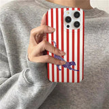 Daiiibabyyy  Crystal transparent white IND red and white striped spotted leopard phone case for iPhone 11 12 13 14 15 16 17 Pro Max