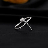 Daiiibabyyy 925 Sterling Silver Rings Flower Rose Opening Ring For Girl Cherry Blossom Adjustable Finger Ring Wedding Fine Jewelry wholesale