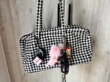 Daiiibabyyy  New Style Checkered Shoulder Bags Fashion Solid Color Simple Large Capacity Nylon Tote Canvas Travel Bag Unisex Storage Bag