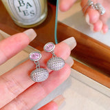 Daiiibabyyy  Exquisite White Imitation Pearl Beaded Tassel Pendant Earrings for Women Fashion Butterfly Inlaid Rhinestone Earrings Jewelry