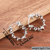 Daiiibabyyy  Personality Gothic Stainless Steel Circle Thorns Hoop Earrings for Women Street Punk Hip-hop Earrings Jewelry Accessories Gifts