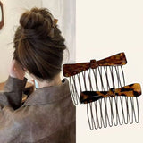 Daiiibabyyy  Teeth Acetic Acid Bow Hair Comb Barrettes Styling Tool Bowknot Hairpin Fixed Combs Korean Style Headwear Anti Slip Bangs Clip
