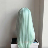 Daiiibabyyy  Long Straight Wig With Bangs Synthetic Wigs For Women Heat Resistant Fiber Synthetic Hair Lolita Cosplay Wigs party Daily Use