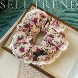 DAIIIBABYYY  -  French Fashion Floral Lace Velet Hair Scrunchies for Girls and Women Handmade Hair Loop