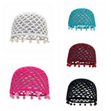 DAIIIBABYYY  -  Fashion Round Beads Crochet Hollow Tassels Knitted Hat Bohemian Style Cap Knit Beanies Hollow Out Weave Ethnic Style Hat Outdoor