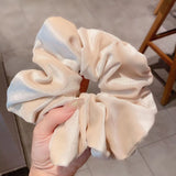 DAIIIBABYYY  -  Oversize Black Velvet Scrunchies Hair Ties Women Girls Solid Rubber Big Elastic Hair Bands Rope Ponytail Hair Accessories Winter