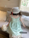 DAIIIBABYYY  -  Sweet Fresh Lace Edges Embroidery Suspender Dress Women's Summer Holiday Style Temperament A-line Sling Dresses Female Clothing