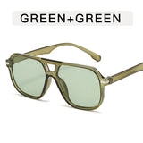 DAIIIBABYYY  -  Double Beam Rice Nail Sunglasses Women's New Style Simple And Fashionable Sunglasses Street Photography Sun Protection Glasses