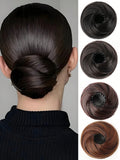 Daiiibabyyy  Adjustable Synthetic Bun Ponytail Wig For Women Magic Bird's Nest Shaped Hair Bun With Circle Elastic Clips Straight Donut Updo