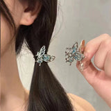 Daiiibabyyy  Fashion Butterfly Hair Claws Geometric Hair Clips for Women Hairgrips Y2K Small Size Alloy Hairpin Girls Mini Hair Accessories