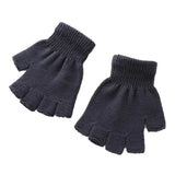 Daiiibabyyy  Imitation Rabbit Hair Leopard Print Half-Finger Gloves WinterPlush Warm Gloves Outdoor Cycling Driving Fingerless Gloves Women
