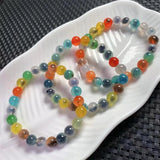 DAIIIBABYYY  -  8MM Natural Colored Candy Agate Bracelet Crystal Reiki Healing Gemstone Fashion Fengshui Jewelry Festival Gift 1pcs