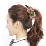 Daiiibabyyy  New Anti-Slip Banana Clip Retro Style Elegant Rose Twist Clip Handmade Ponytail Clip For Women