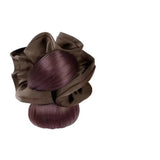 Daiiibabyyy  New Synthetic Hair Bun Claw Clip Brown with Hair Tie Bun Head Wig Fluffy Wig Hair Clip Hair Accessories