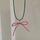 DAIIIBABYYY  -  Trendy Colorful Sweet Cool Y2k Bead Choker Necklace for Women Girls Fun Cute Beaded Necklace Party Jewelry Gift