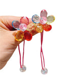 Daiiibabyyy  Children's Hair Accessory Bright Flowers Double-headed Rubber Bands Ponytail Hair Tie Blue Color Funny Cute Kawaii Girl Hair Tie